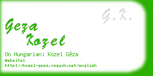geza kozel business card
